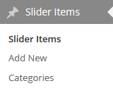 Manage Slider Items in the admin backend.