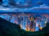 overview of city at dusk